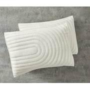 Better Homes & Gardens White Textured Arched Cotton Shams, Standard, 2-Pieces