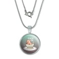 thumbnail image 1 of Teacup Pig 0.75" Pendant with Sterling Silver Plated Chain, 1 of 3