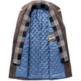 thumbnail image 3 of Men’s Wool Trench Coat Winter Slim Fit Pea Coat with Free Removable Plaid Scarf, 3 of 6