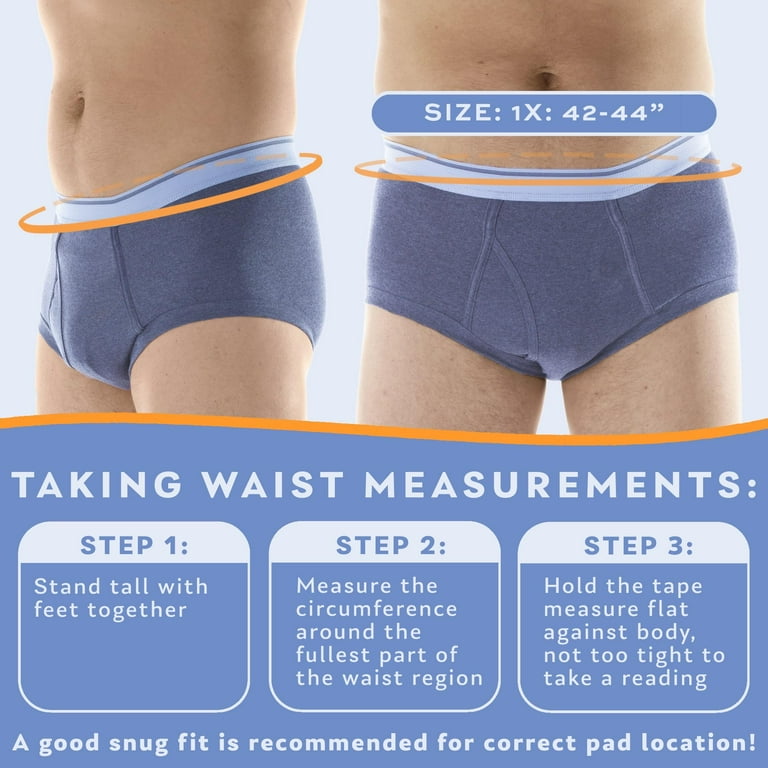 Incontinence Underwear for Men 2 Pack Washable Urinary Briefs with Front  Absorbent Area Mens Incontinence Brief Leakproof Urinary Incontinence Brief