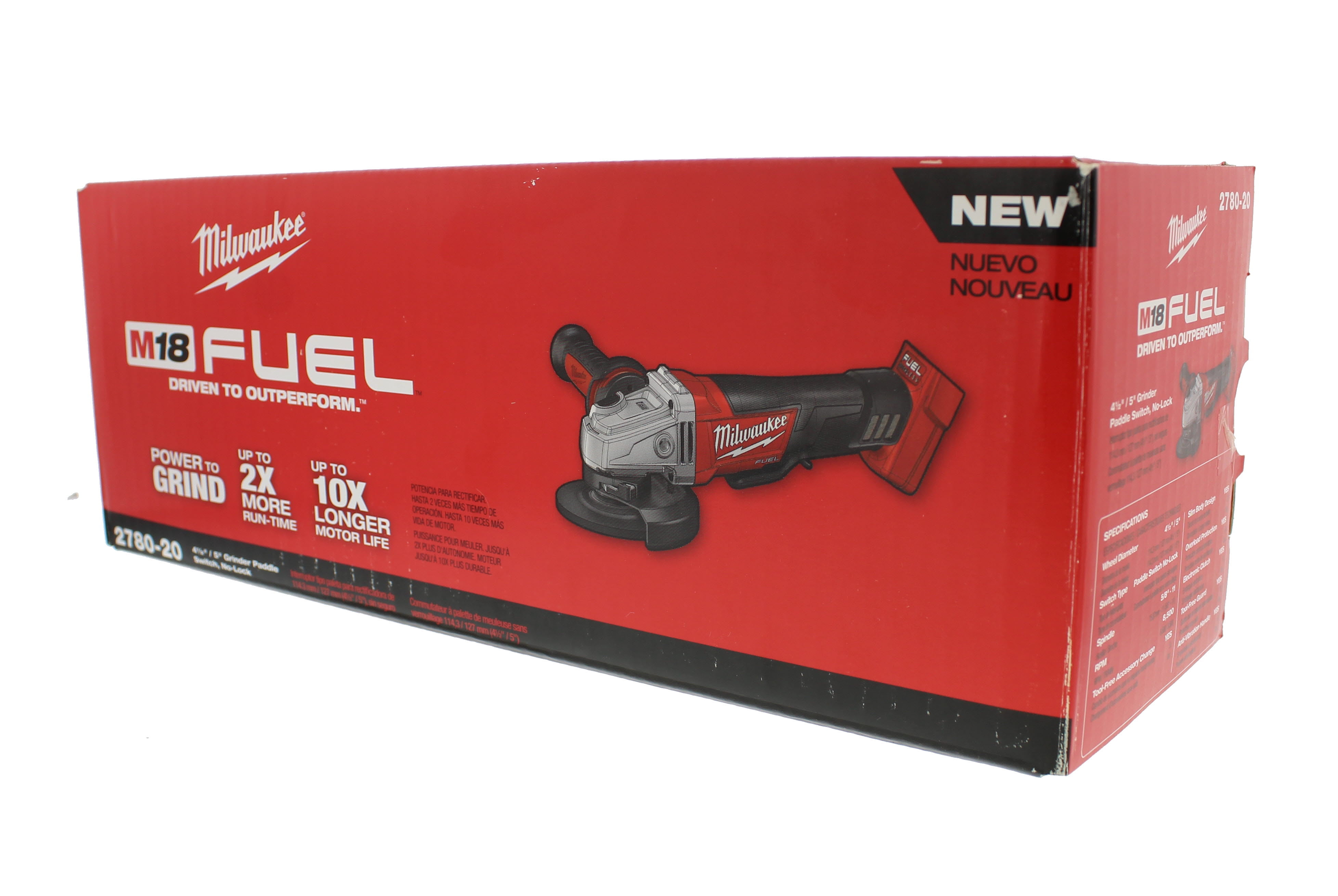 Milwaukee 2780-20 M18 FUEL 4-1 2" 5" Grinder, Paddle Switch No-Lock Bare Tool by Milwaukee