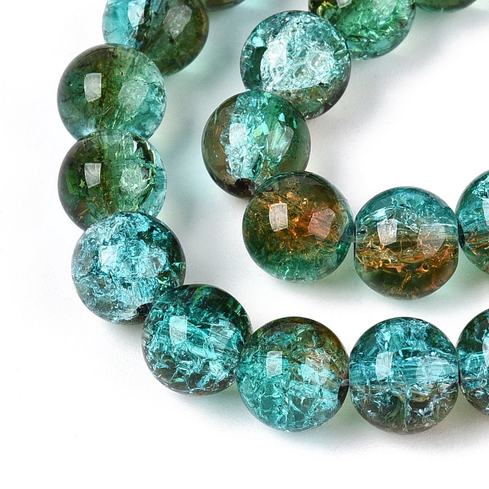 20strands Glass Beads Strands Round Two Tone Dark Cyan 8~8.5mm Hole: 1.2mm about 107pcs/strand 29.92 inch(76cm)