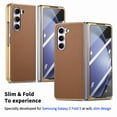 thumbnail image 3 of K-Lion for Samsung Galaxy Z Fold 5Slim Case with Camera Lens Protector, Premium PU Leather Lightweight Full Body Case Shockproof Anti-Scratch Protective Phone Cover for Samsung Galaxy Z Fold 5, Brown, 3 of 8