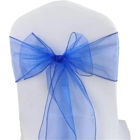 

10pcs Chair Sashes Knot Bands Chair Bows for for Wedding Party Banquet Event Country Wedding Chair Decoration for Wedding Banquets Party(Blue) Blue