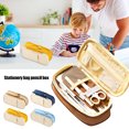 thumbnail image 2 of CAROOTU Double Layers Pencil Pen Case Office School Students Large Capacity Storage Bag, 2 of 7