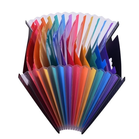 12 Pockets File Folder Organizer Expanding File Folder Rainbow Color ...