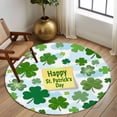 thumbnail image 2 of Round Rug 5Ft Washable Non-Slip, St. Patrick's Day Circle Area Rugs for Living Room Bedroom, Spring Lucky Green Shamrock Cloud Blue Indoor Floor Mats Carpet Runner for Home Decor Aesthetic, 2 of 8