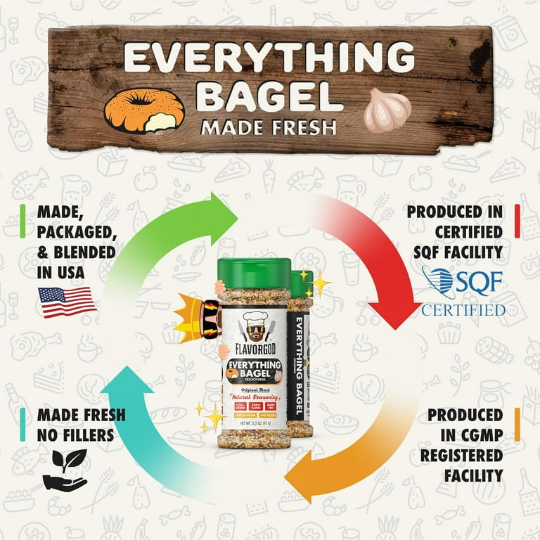 Everything Bagel Seasoning Mix by Flavor God Premium All Natural