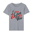 thumbnail image 4 of ICHUANYI Women's T-shirt Fashion Letter Print Shirts Short Sleeve Crew Neck Tops Cloth New Trending, 4 of 5
