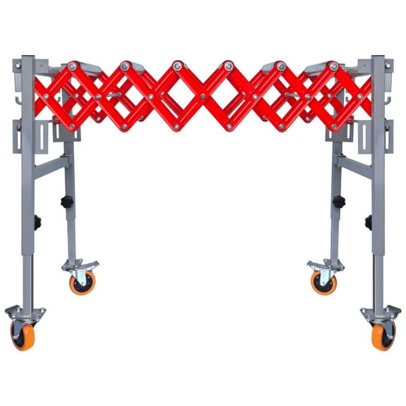 Adjustable Conveyor Roller, Flexible Conveyor with 4 Wheels,  Conveyor Belt with 16 Inches Wide Rollers, Can Extend Roller Conveyor  for Indoor, Outdoor, Factory