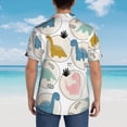 thumbnail image 3 of Lsque Cute Dinosaurs pattern Hawaiian Shirt for Men, Unisex Summer Beach Casual Short Sleeve Button Down Shirts-3X-Large, 3 of 9