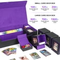 thumbnail image 4 of Jaffzora Card Deck Box for MTG Commander, Large 6 in 1 Card Storage Display Case with 5PCS TCG Deck Boxes & Dice Tray, Holds 2400+ Unsleeved Trading Cards (Black&Purp, 4 of 8