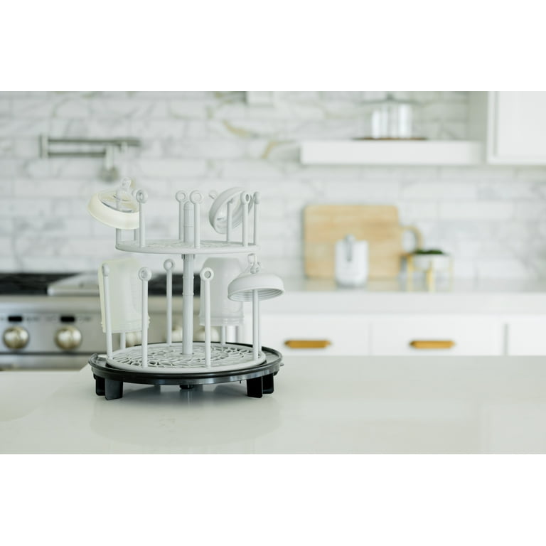 The First Years Spin Stack Dish Rack Kitchen Countertop Drying Rack for Baby Bottles and Other Baby Essentials