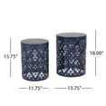 thumbnail image 6 of Soto Metal Outdoor Side Tables, Set of 2, Navy Blue, 6 of 7
