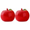 thumbnail image 1 of FONDOTIN 2Pcs Apple Shaped Sugar Bowl Ceramic Storage Container for Christmas and Family, 1 of 8