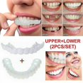 thumbnail image 1 of Snap On False Teeth Upper + Lower Dental Veneers Dentures Tooth Cover Set A, 1 of 4