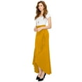 thumbnail image 5 of Made by Johnny Women's Wrapped High Low Ruffle Maxi Skirt S MUSTARD, 5 of 6