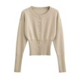 thumbnail image 1 of Women Button Up Crisp Yet Cozy Chunky Milano The Weekend Knit Cardigan Sweater, 1 of 5