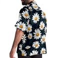 thumbnail image 3 of Daisy Men's Short Sleeve Button Down Poplin Hawaiian Shirt for Summer Beach, Casual Printed Unisex Style, 3 of 6