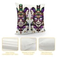 thumbnail image 4 of Orinice  Mardi Gras Throw Pillow Cushion Cover, Traditional of Tragedy and Comedy Festival Celebration Masquerade Theme, Decorative Square Accent Pillow Case White, 4 of 5