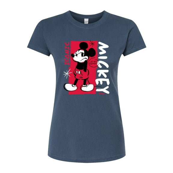 Disney - Mickey Iconic - Juniors Fitted Graphic T-Shirt