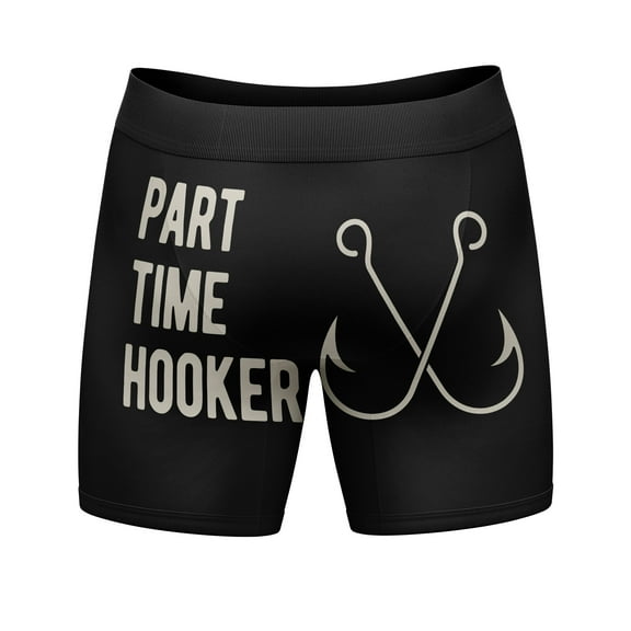 Mens Funny Boxers Part Time Hooker Fishing Graphic Underwear for Men