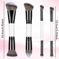 thumbnail image 2 of 4-Piece Foundation, Contouring & Concealer Brush Set — Dual-Ended Professional Makeup Brush Kit, Suitable for Powder, Blush, Concealer, Eyeshadow, and Liquid/Loose/Cream Products.,Black, 2 of 8