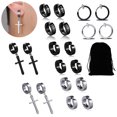 thumbnail image 3 of Ensemble de Boucles d'Oreilles Créoles Mode Croix Non Percée Boucles d'Oreilles à Charnière, 3 of 10