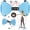 Blue, variant on Waist Twister Machine, Silent Ab Toner Machine with LED Screen, Core Workout Board for Women, Home Gym Equipment for Hourglass Figure & Love Handle Reduction