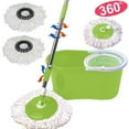 thumbnail image 2 of Ktaxon 360° Rotating Adjustable Handle Floor Mop with 2 Mop Heads & Bucket Green, 2 of 10