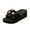 Black, variant on Women's Wedge Slide Sandals Platform Slip On Open Toe 3D Floral Rhinestone Summer Beach Walking Slippers Pink 7