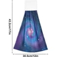 thumbnail image 3 of SKYSONIC 2 PCS 12"x17" Hand Towels for Kitchen Blue Galaxy Bathroom Hand Towels Kitchen Towels with Hanging Loop, Hanging Tie Towels, 3 of 6
