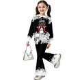 thumbnail image 3 of Krdevn Girls Christmas Outfit 2 Piece Long Sleeve Crew Neck Sweatshirt and Flared Bell Bottom Pants Set Toddler Little Kids Holiday Casual Clothing, 3 of 5
