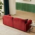 thumbnail image 3 of Luxury Modern Sofa in Velvet, Loveseat Sofa Couch with Backrests and Pillows,  Comfy Upholstered Furniture with Solid Wood Frame for Living Room, Apartment, Studio,  Red, 3 of 7