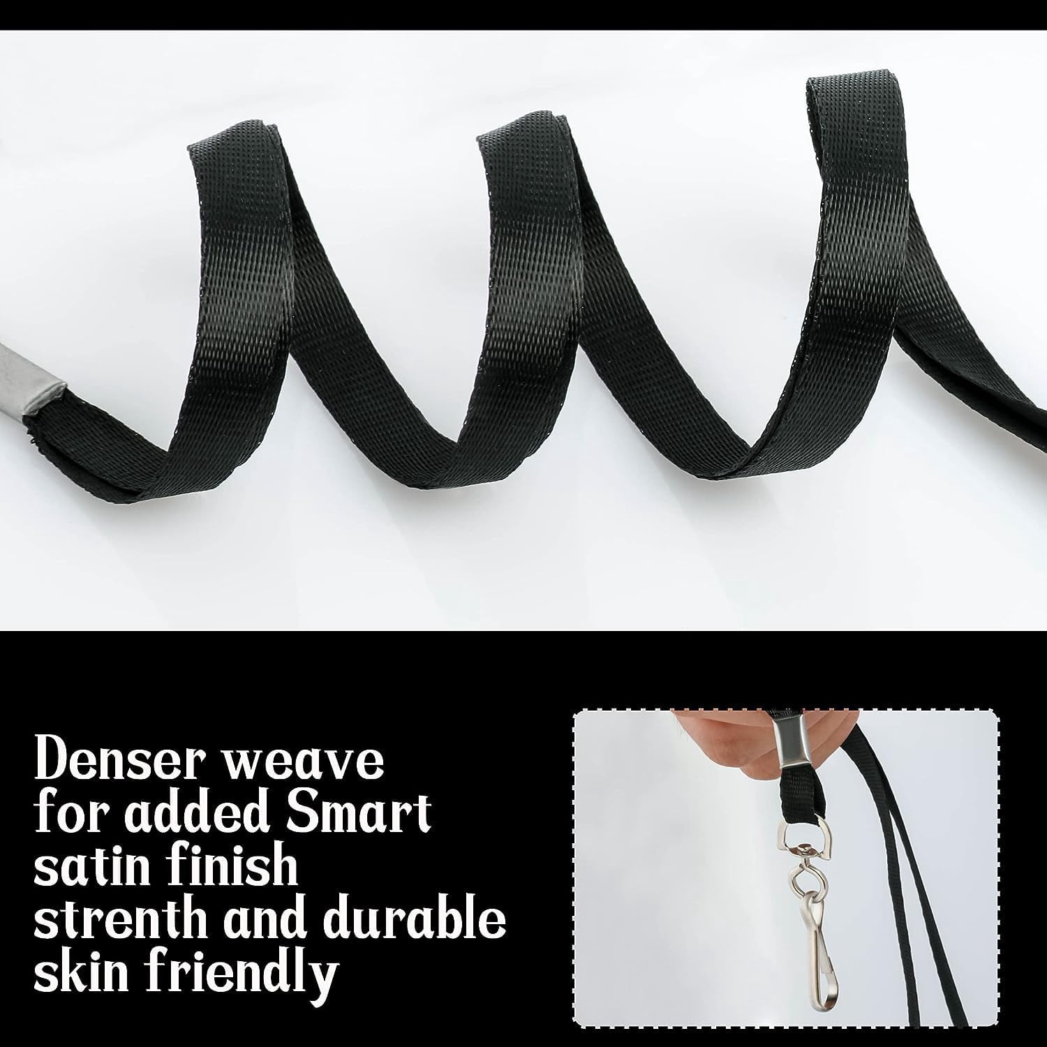 Lanyards For Id Badges Safety Badge Lanyard 36" With Swivel Hook (black 100 Pack)