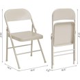 thumbnail image 2 of Qinaqin 4 Pack All-Steel Folding Chairs con Backrest Resistente Metálico Plegable cm de Profundidadining Chair Set Alturaold Up to 350 LBS Beige Portátil para Adults Indoor y Outdoor Events, 2 of 7