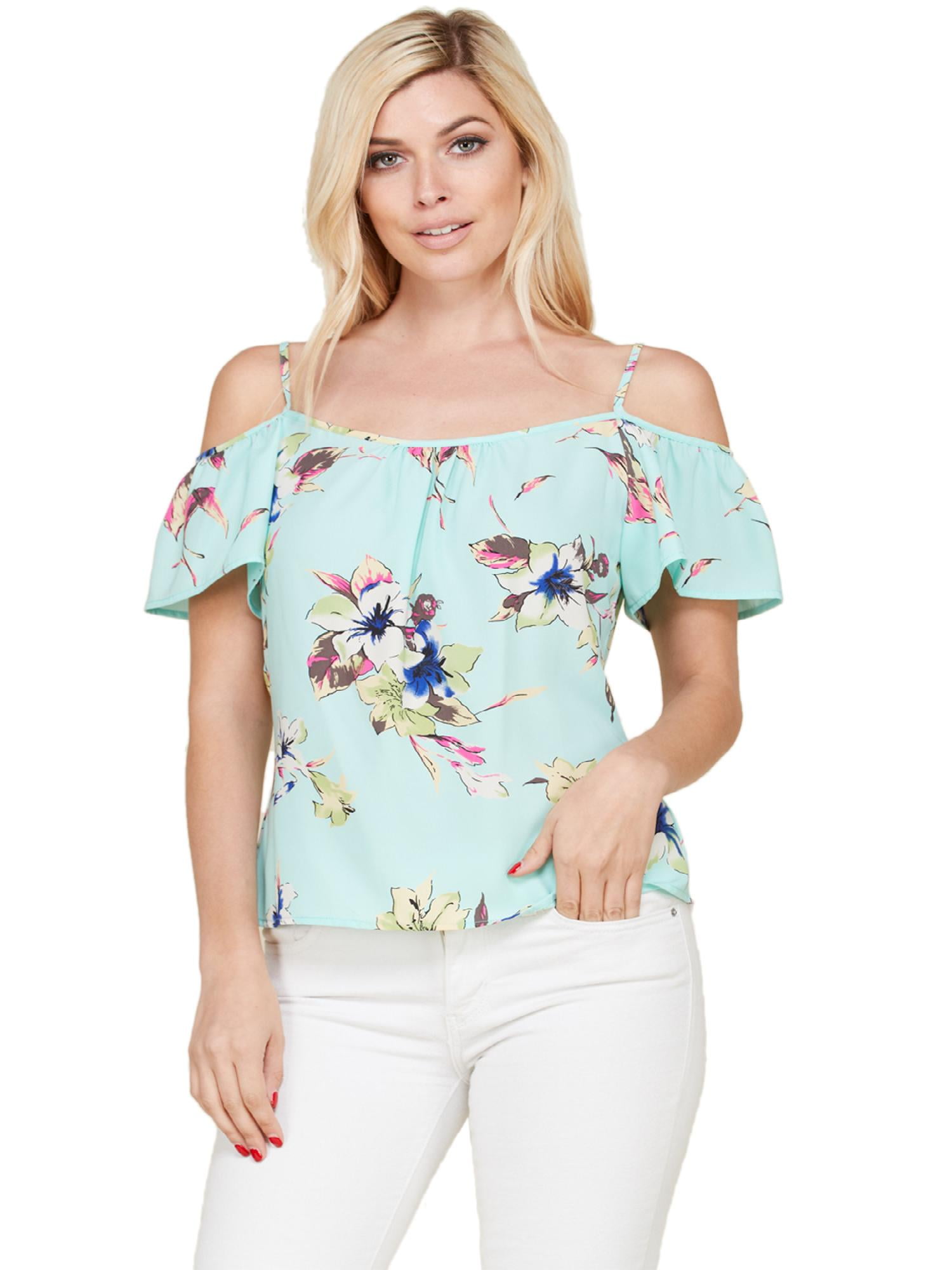 off shoulder chiffon blouse