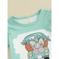 thumbnail image 5 of Jxzom Toddler Baby Girl Easter Outfit 6 12 18 Months 2T 3T 4T Carrot Print Ruffle Short Sleeve T-Shirt Flared Pants Summer Clothes Set, 5 of 8