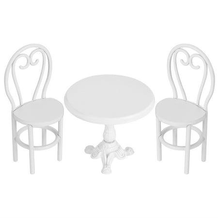 

3Pcs Fairy Garden 1:12 Miniature Table Chair Ornament Set Kids DIY Craft Tools