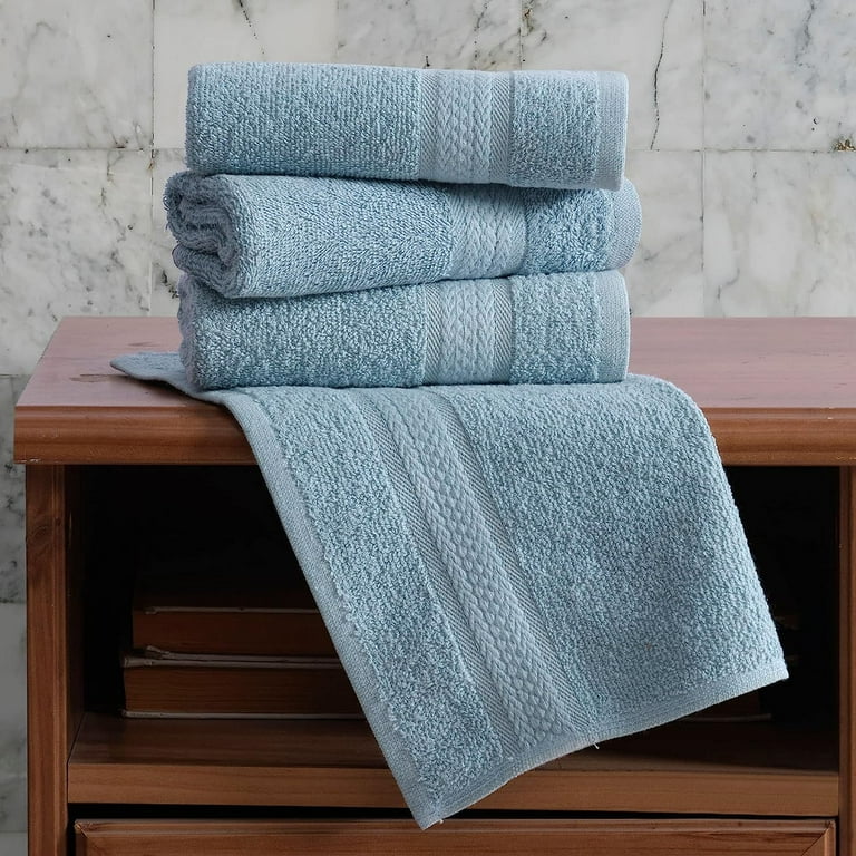 REGAL RUBY 4 Pieces Grey Washcloths Bath Linen Set Quick-Dry, Highly  Absorbent, Soft Feel Towels, Premium Quality Flannel Face Cloths
