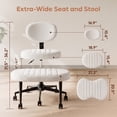 thumbnail image 6 of OMNIBERG Ergonomic Cross Legged Office Chair, Criss Cross Desk Chair ADHD Meditation Yoga Seat with Adjustable Height, Lumbar Support and Footrest, Kneeling Chair with Wheels, White, 6 of 7