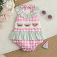 thumbnail image 2 of NIEWTR Toddler Baby Girl Outfit 3 6 9 12 18 Months Baby Girls Romper Dress 3D Flower Patchwork Bodysuit Summer Clothes for Girls(Pink,3-6 Months), 2 of 7