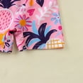 thumbnail image 5 of CAIVO Toddler Girls One-Piece Swimsuit Rash Guard Front Zip Tropical Print Short Sleeve Round Neck Swimwear Baby Kids Beach Bathing Suit, 5 of 7