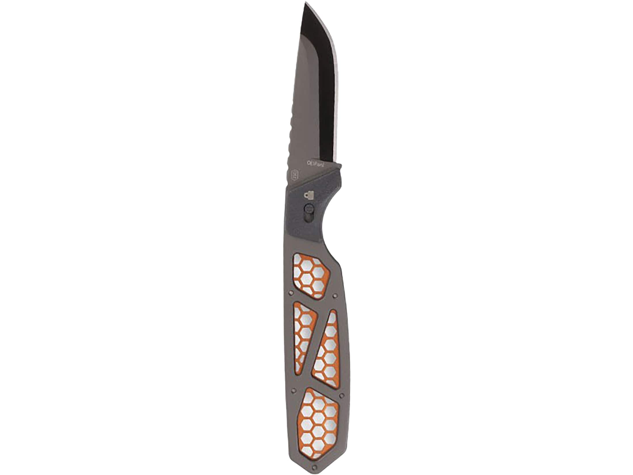 Outdoor Edge Razor APX Fixed Blade Knife 2.5" Drop Point 420J2 Gray Blade Polypropylene Handle Orange