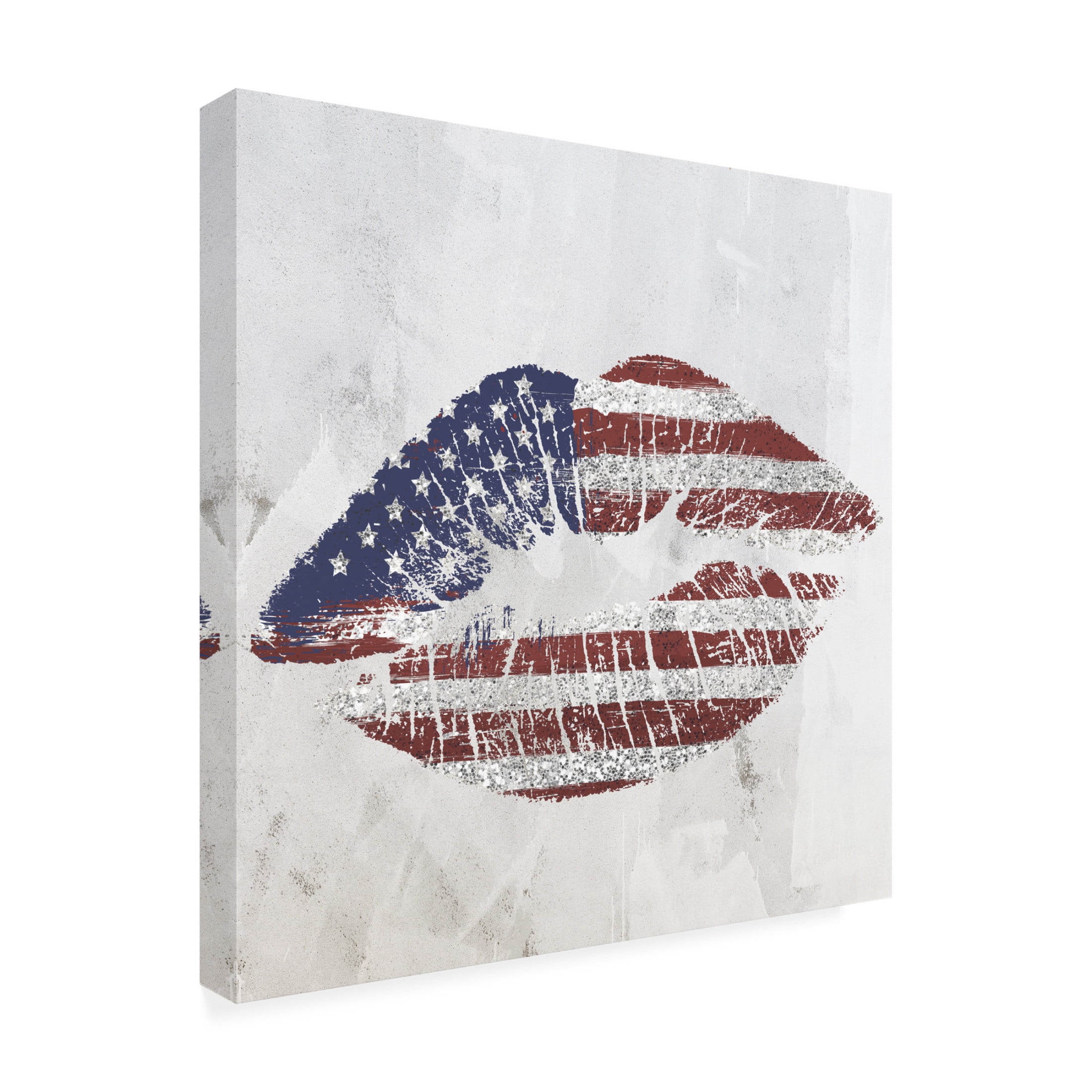 Canvas Wall Art - Sasha 'American Kiss' Wall Art for Living Room, Bedroom, or Office Décor by Trademark Fine Art - 35 x 35 Inches