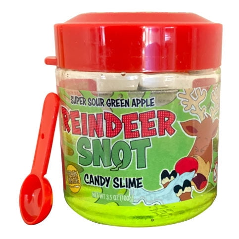 Reindeer Snot Candy Slime, Super Sour Green Apple, 3.5 Ounce Jar - 9 Count Display Box