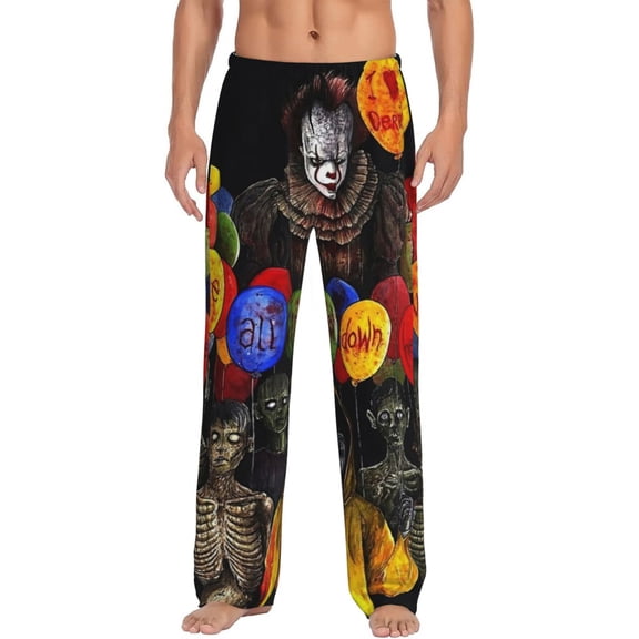 It Pennywise Horror Pajama Pants for Men, Super Soft All over Print Lounge Pants Sleepwear Bottom with Pockets Drawstring