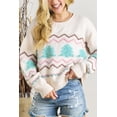 thumbnail image 2 of Casual Long Sleeve Sweater for Winter - Cute White Striped Holiday Sweater | [ZhiHiMeRi] | (US 4-6)S, 2 of 12