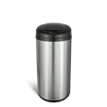 Nine Stars Automatic Kitchen Trash Can, 13 Gallon Stainless Steel, Motion Sensor Hands-Free Soft-Close Lid Garbage Bin, Silver