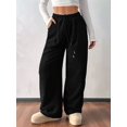 thumbnail image 5 of Women's Solid Corduroy Drapey Loose Wide Leg Casual Long Pants, 5 of 10